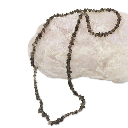 Brazilian Mystique Hand Crafted Beaded Smoky Quartz Long Necklace