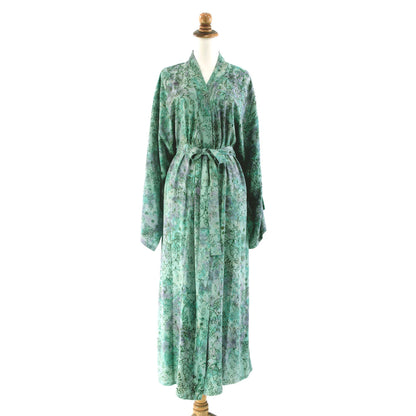 Misty Javanese Forest Purple Batik Robe