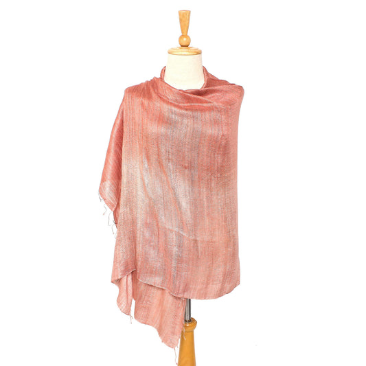 Bold Rose Pink Silk Shawl