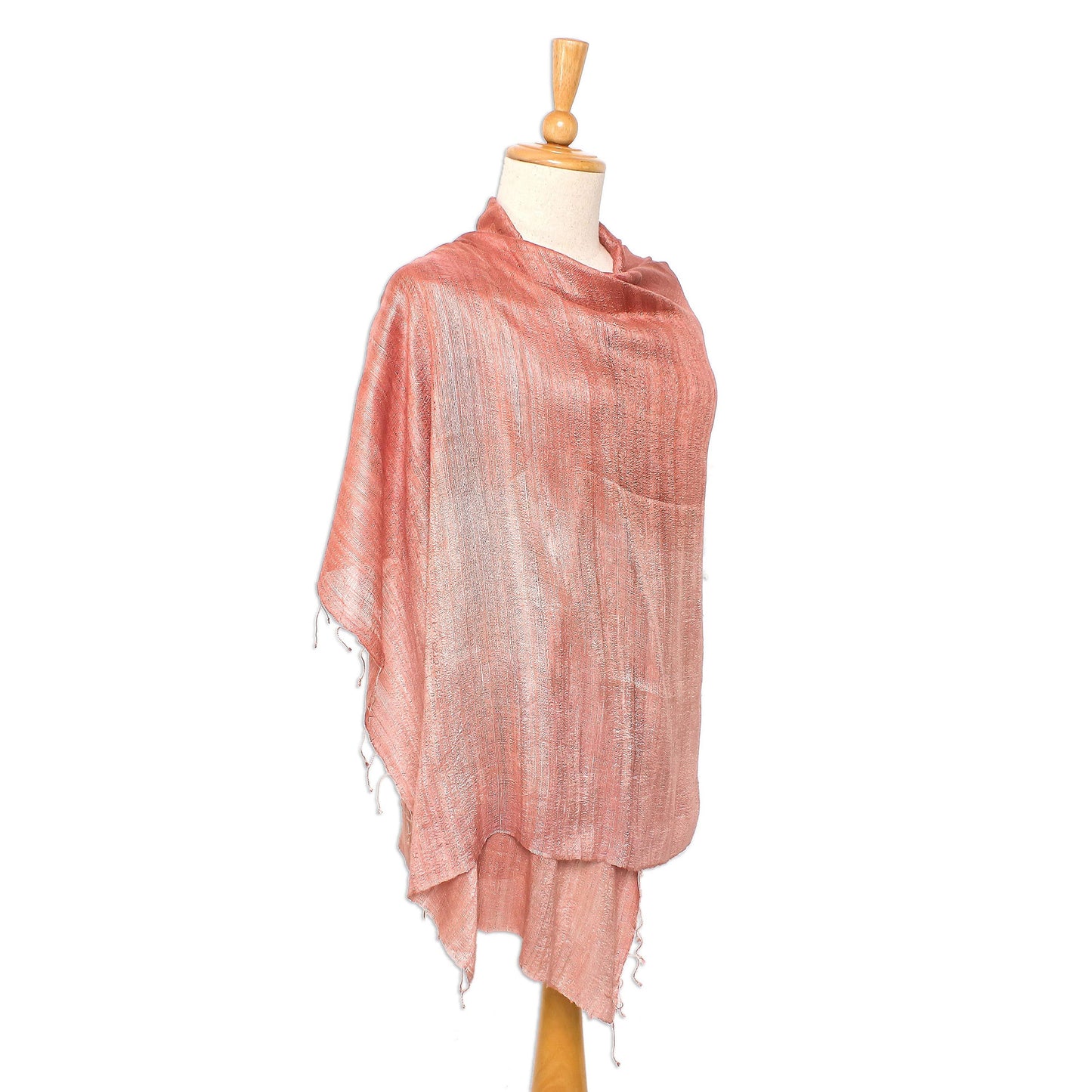 Bold Rose Pink Silk Shawl