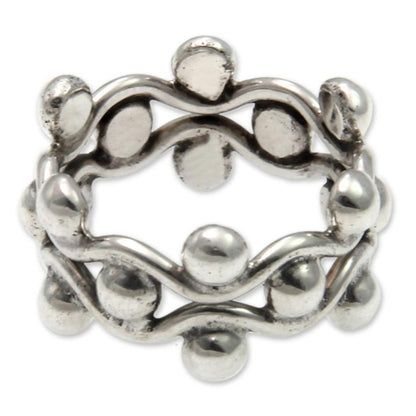 Floral Buds Sterling Silver Band Ring