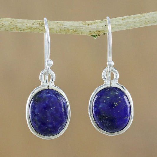 Majestic Blue Lapis Lazuli Oval Earrings