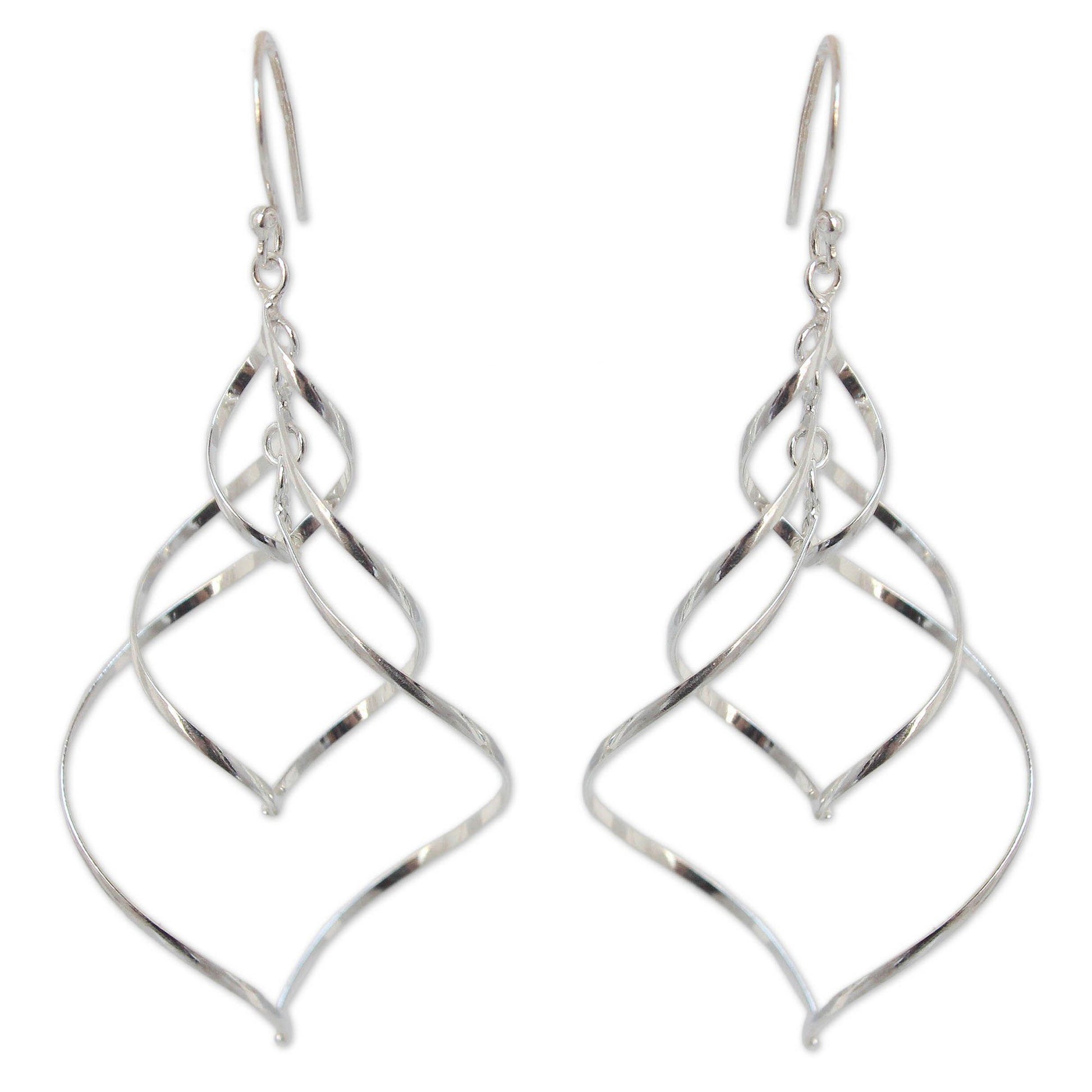 NOVICA - Sterling Silver Chime Dangle Earrings