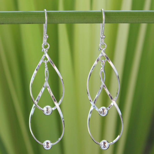 Fabulous Infinity Swirl Silver Dangle Earrings