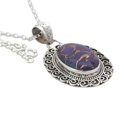 Violet Blossom Sterling silver pendant necklace