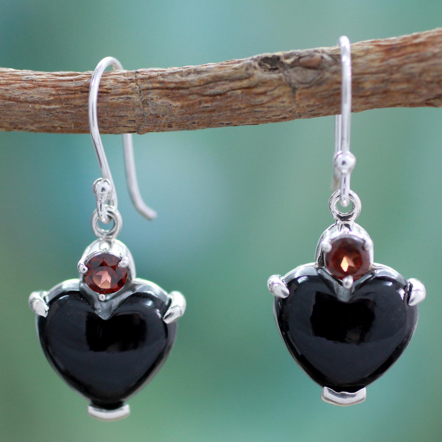 Goth Love Sterling Silver Earrings