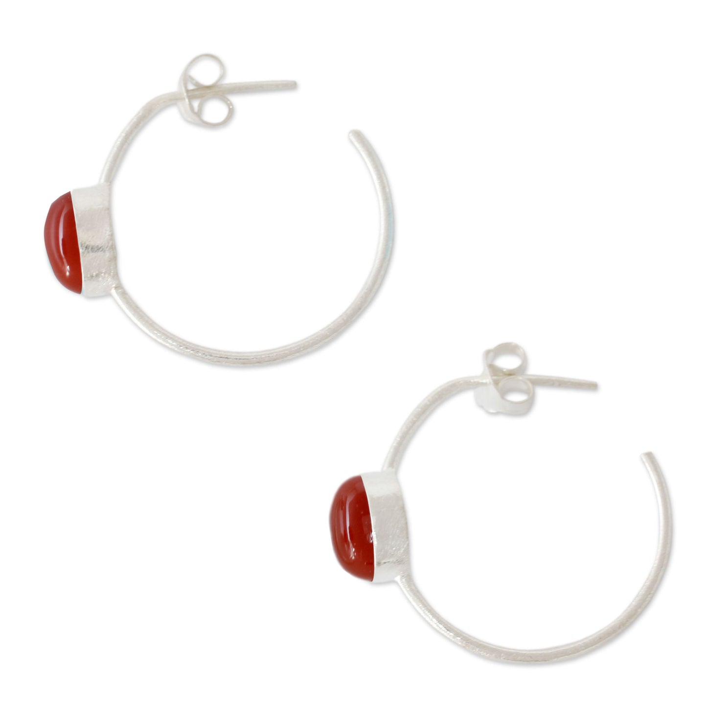 Sky loop: earring Modern Minimalist Red Onyx Earrings