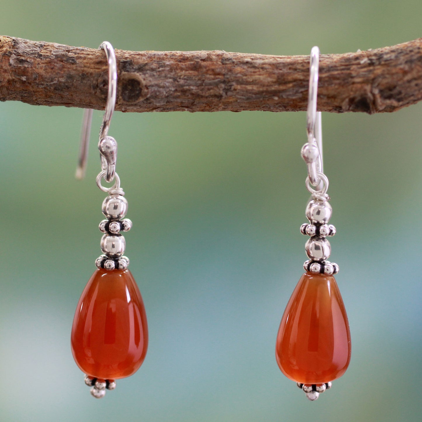 Fire Silver Dangle Earrings