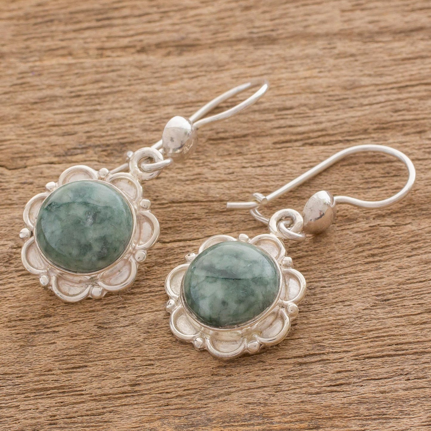 Green Forest Princess Jade Earrings