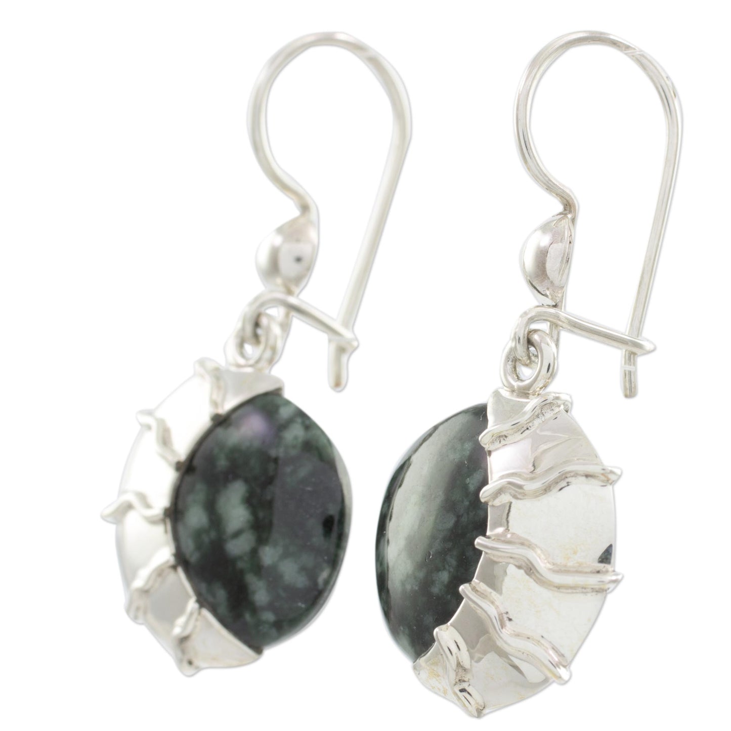 Place of the Moon Guatemalan Jade Dangle Earrings