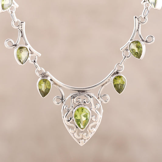 Peridot & Sterling Silver Garden Necklace