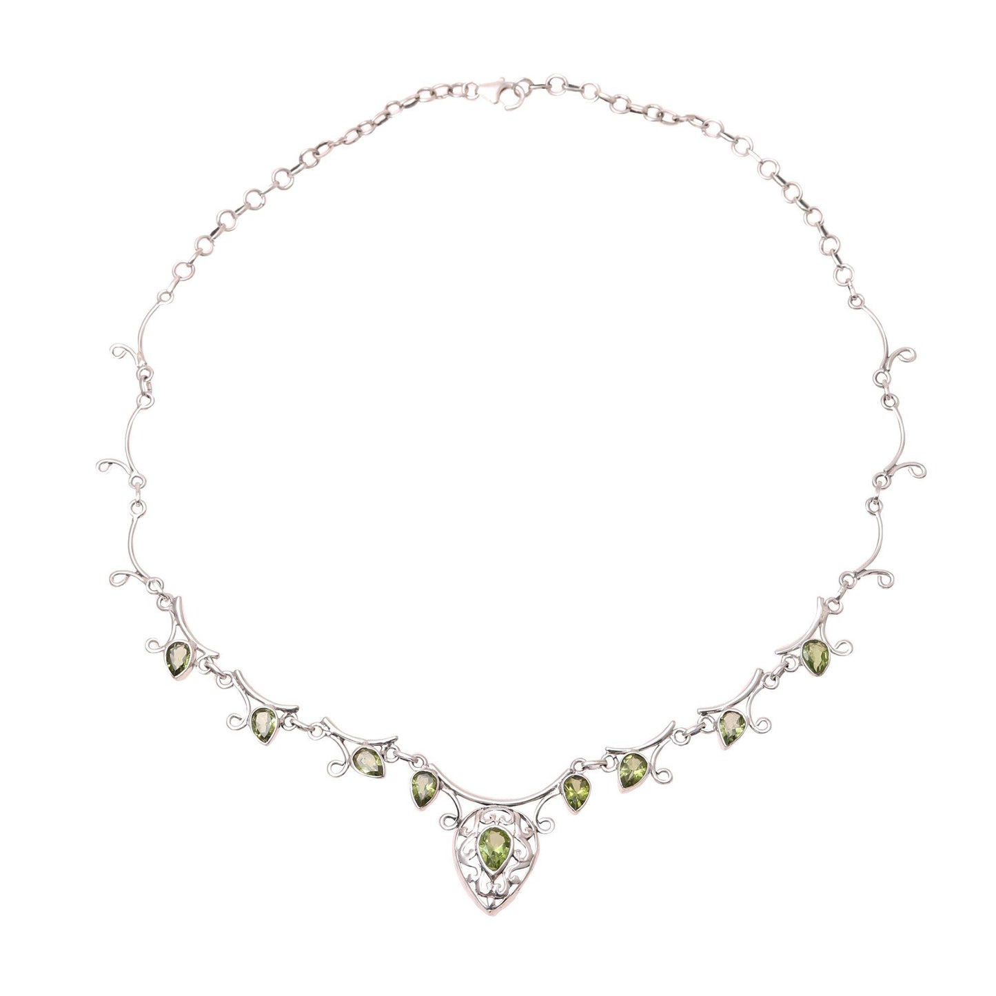 Peridot & Sterling Silver Garden Necklace