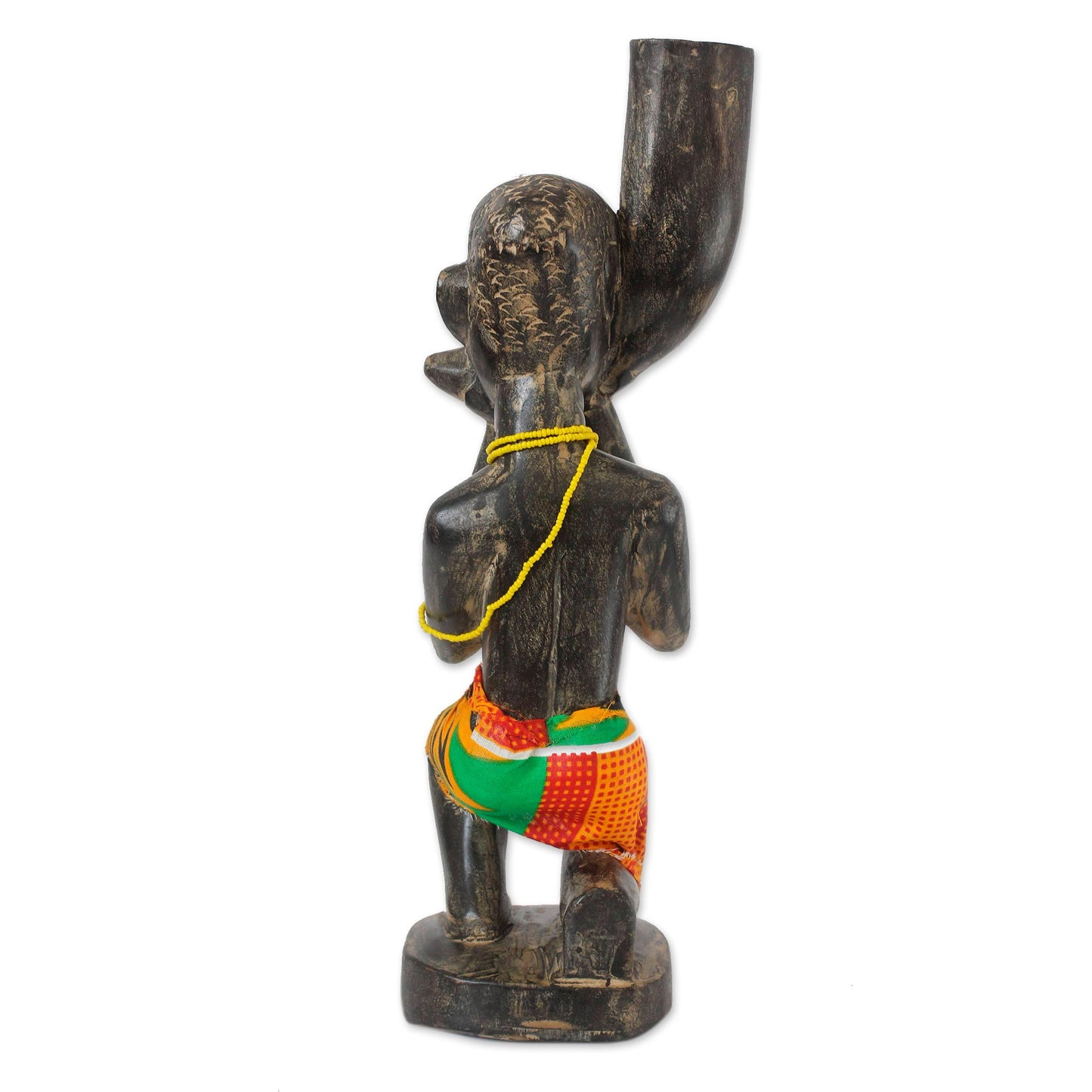 Chieftai Trumpeter Hand Made Wood Sculpture from Africa