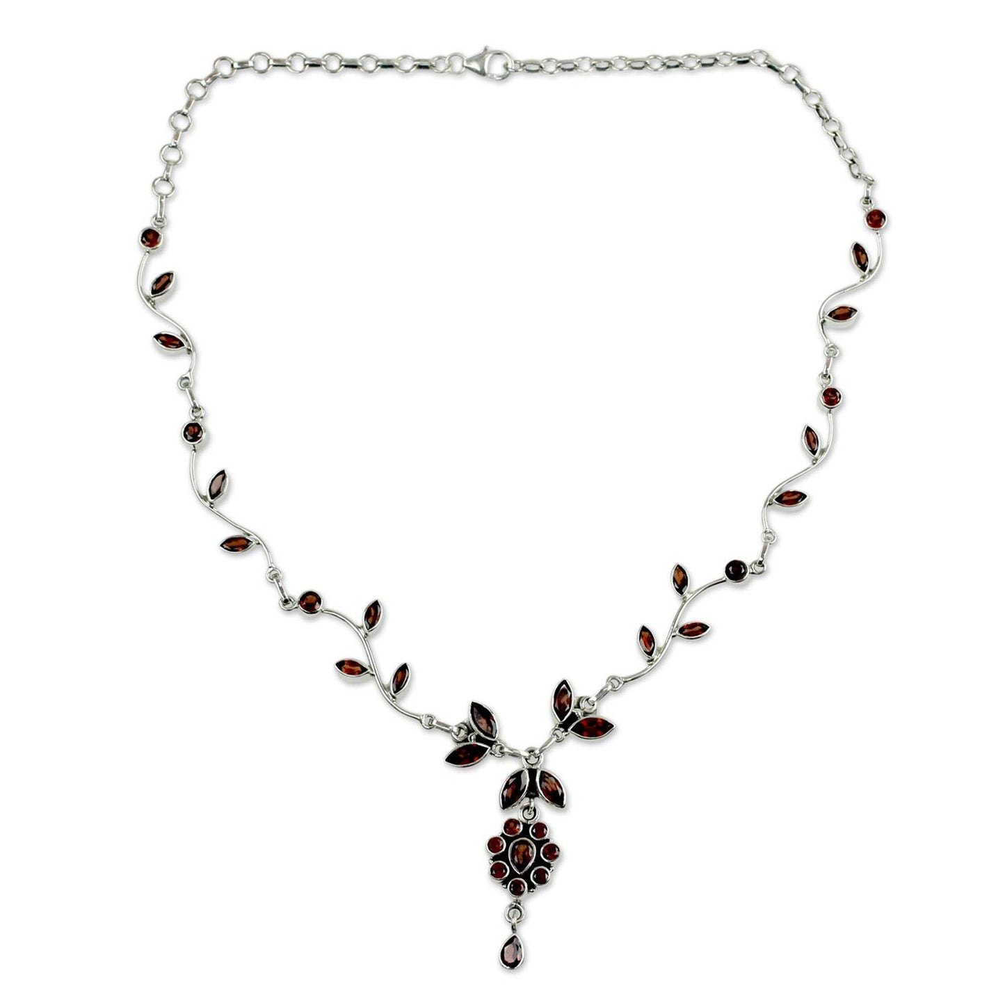 Garnet Flower Necklace