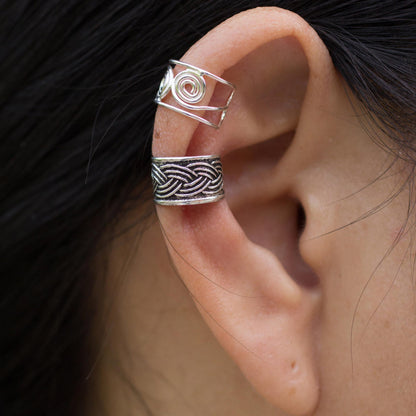 Contrasts Adjustable Sterling Silver Ear Cuffs