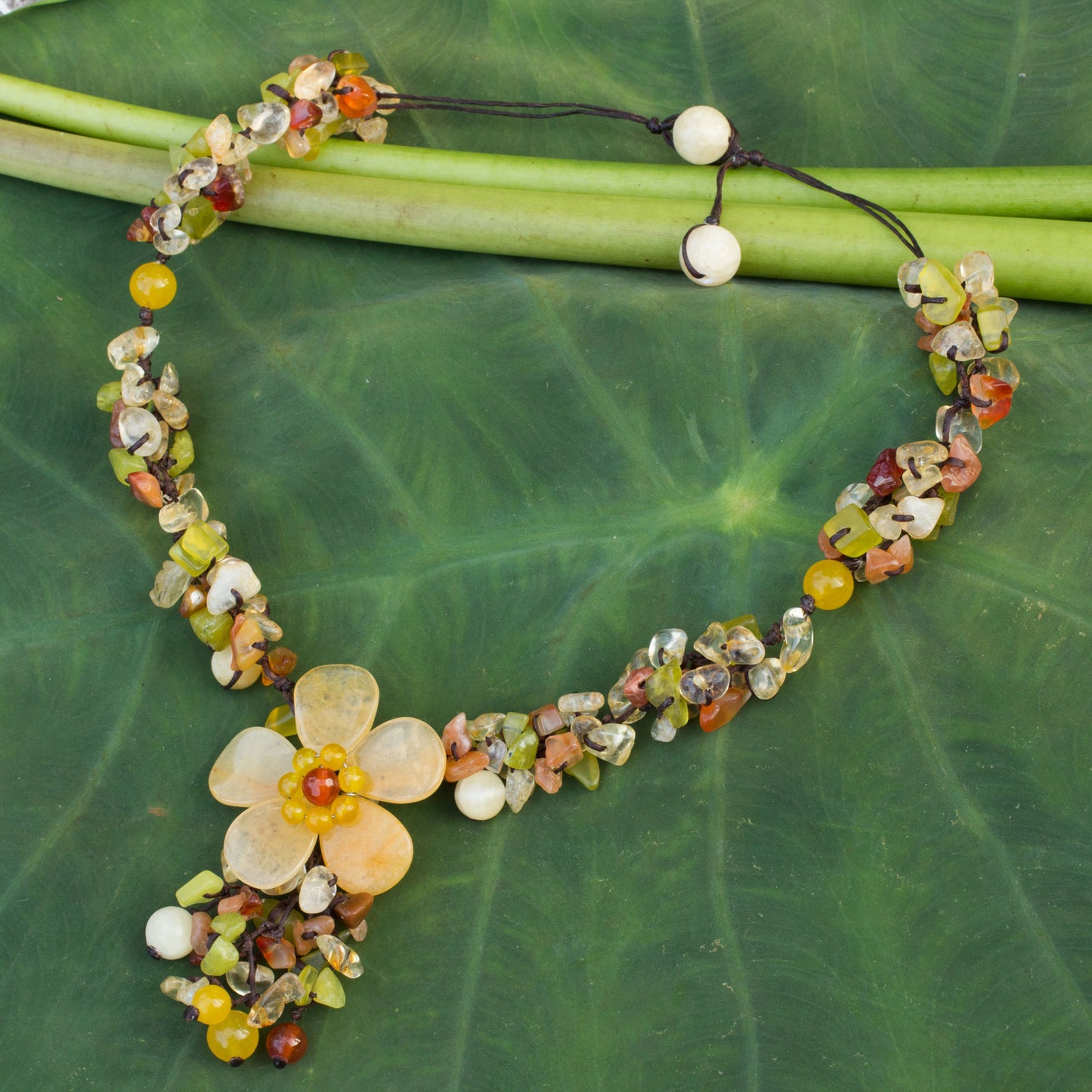 Dazzling Bloom Beaded Necklace