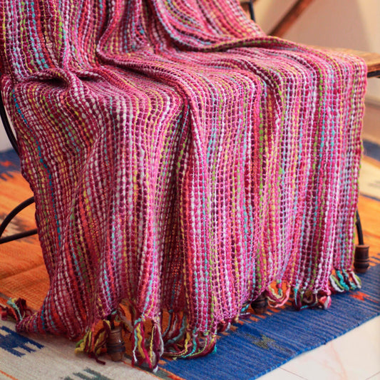 Colorful Rainbow Woven Throw Blanket