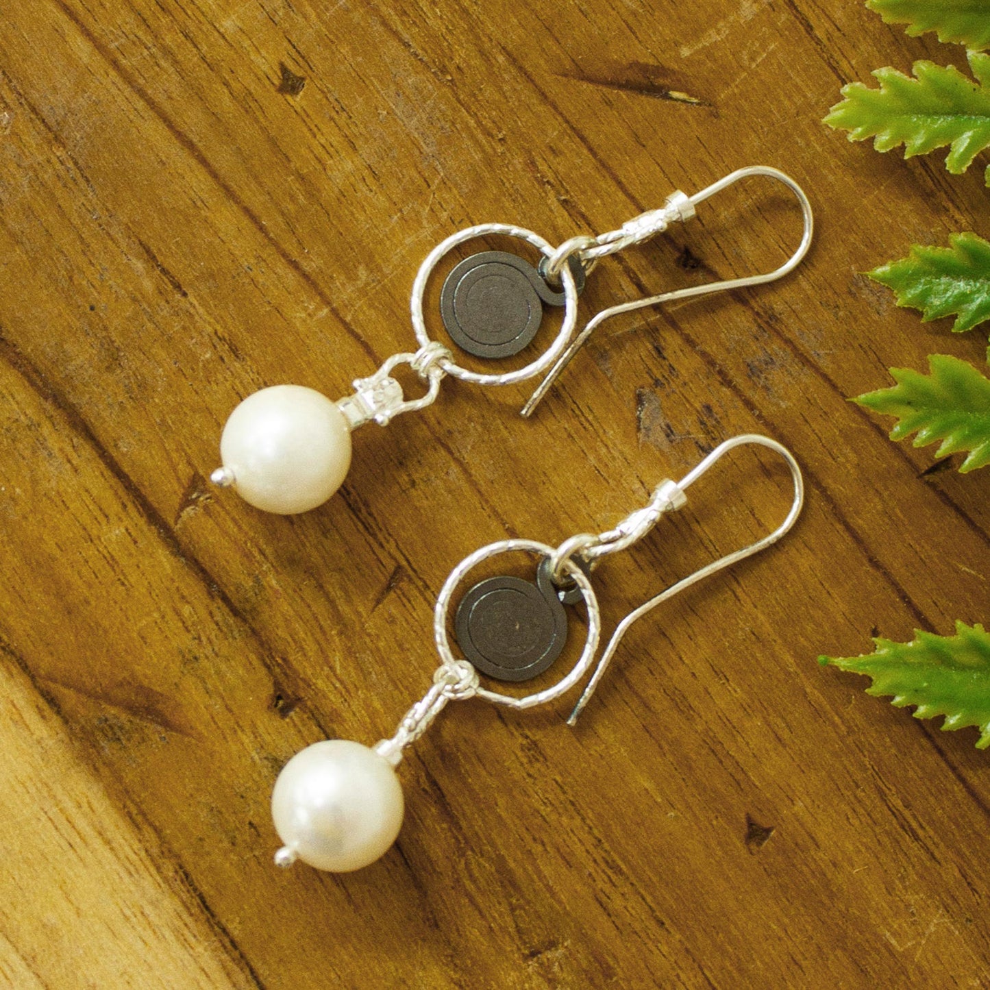 Popocateptl Rocks Cultured pearl dangle earrings