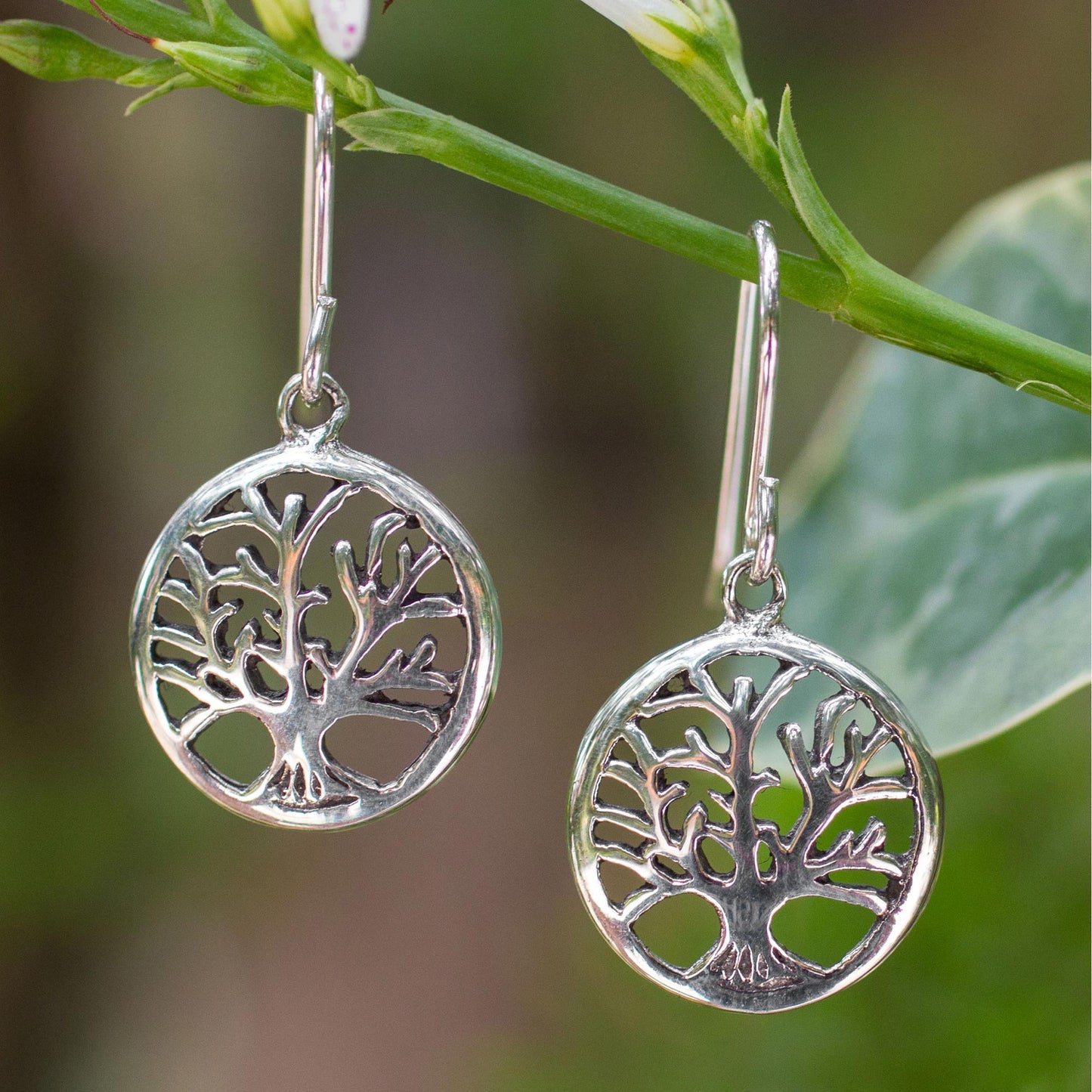 Living Forest Silver Dangle Earrings