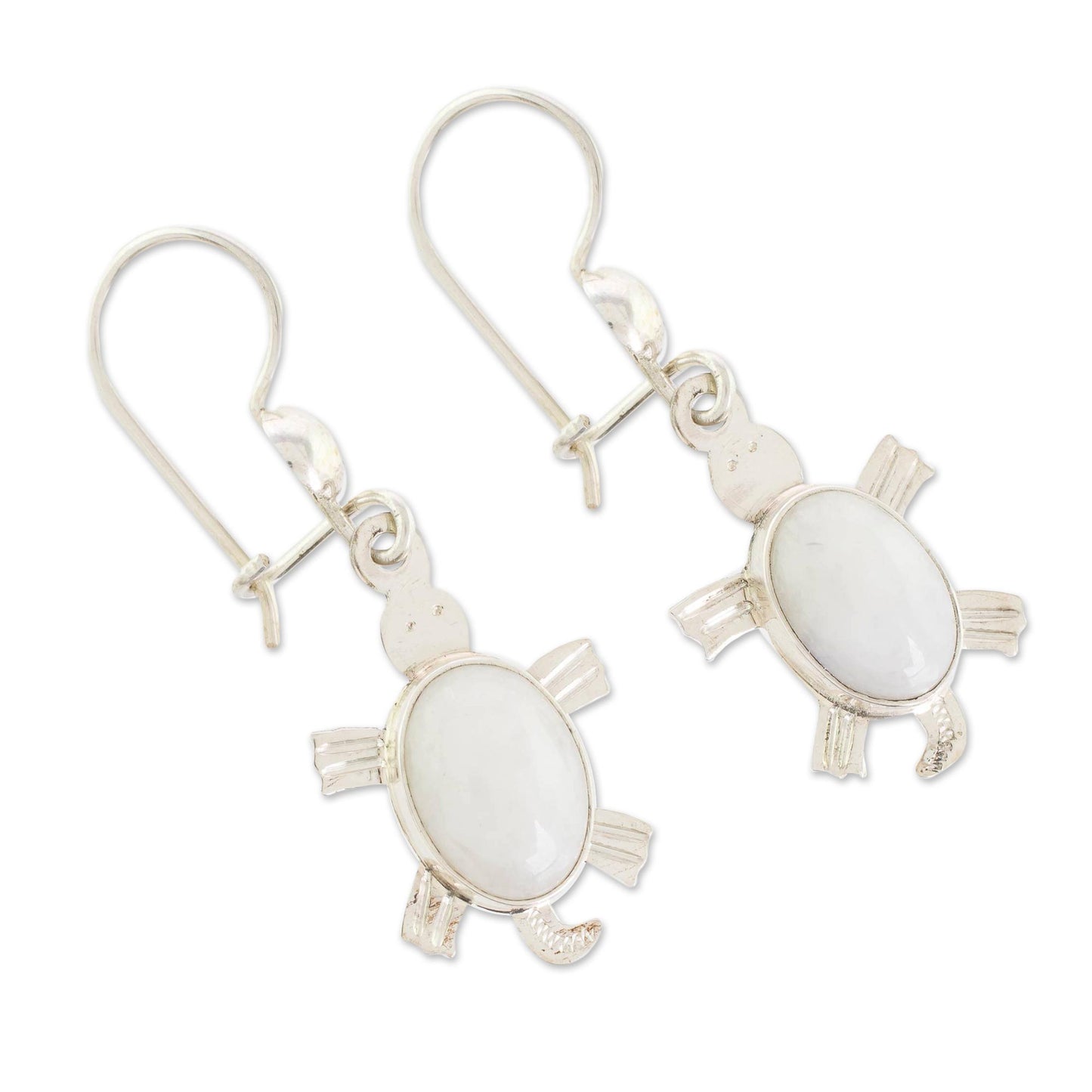 Marine Turtles Lilac jade dangle earrings