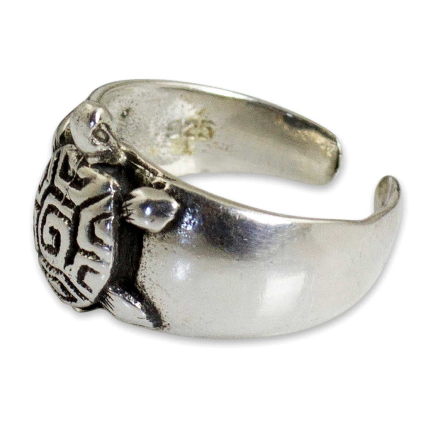 Walk Slowly Silver Turtle Toe Ring