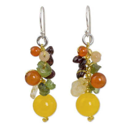 Tropical Gemstone Beaded Earrings