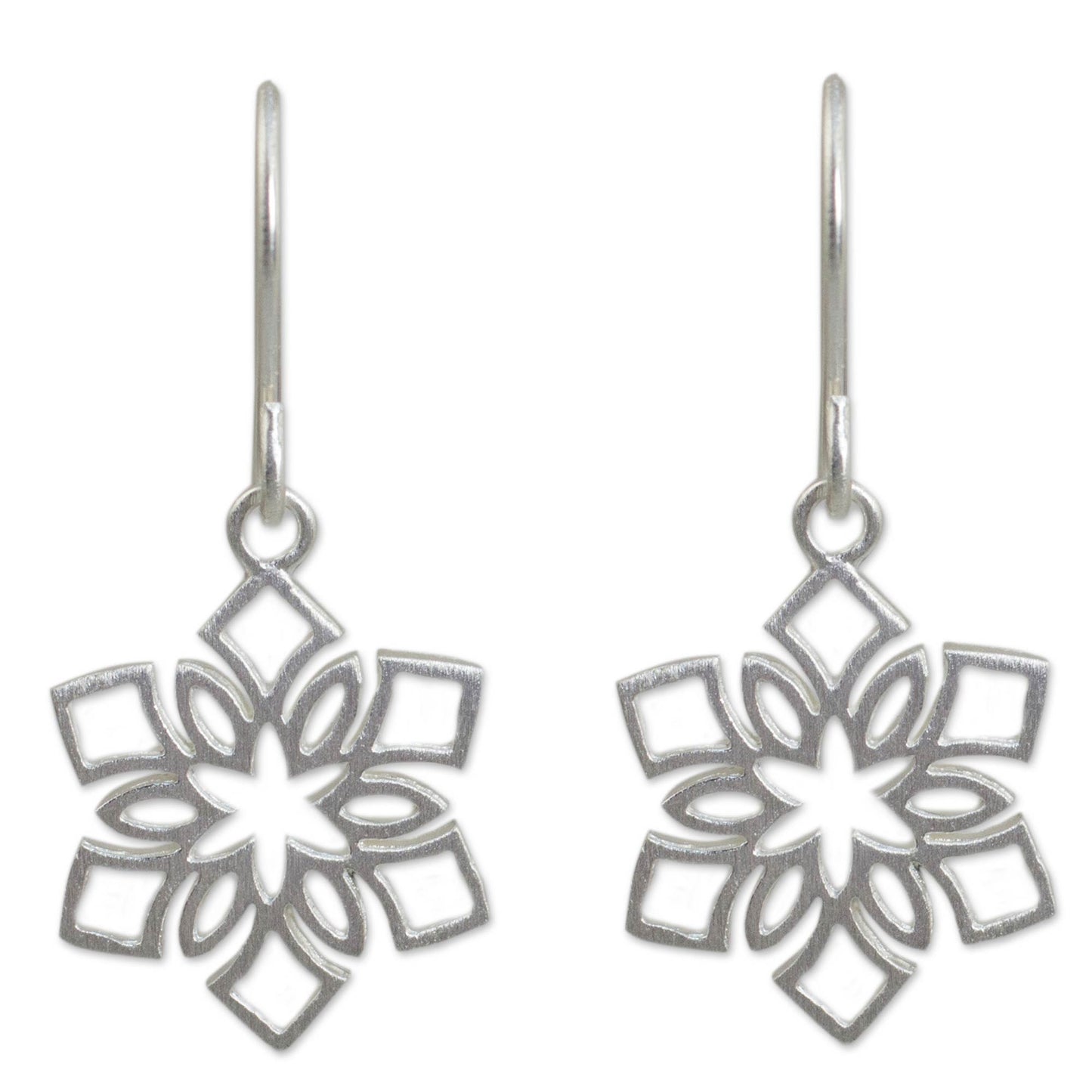 Blossoming Snowflakes Artisan Jewelry Women's Sterling Silver Earrings