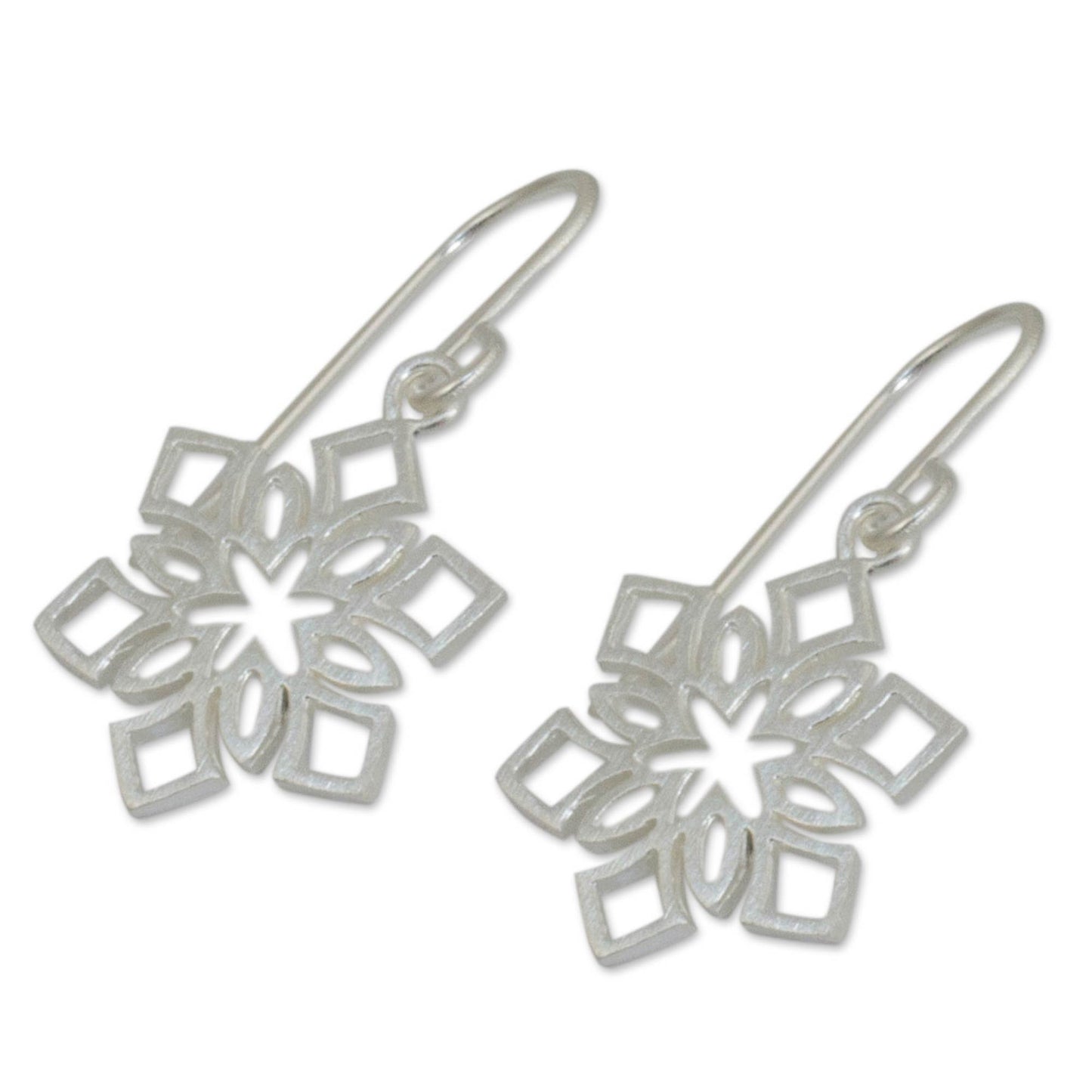 Blossoming Snowflakes Artisan Jewelry Women's Sterling Silver Earrings