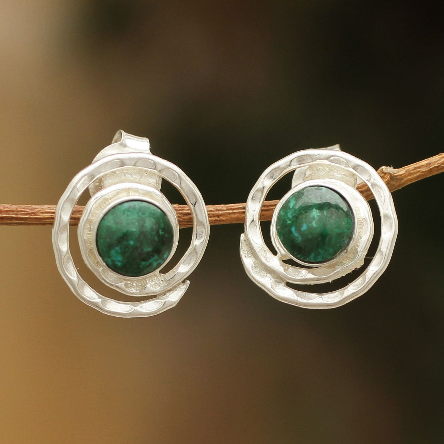 Cuzco Aura Sterling Silver Button Earrings