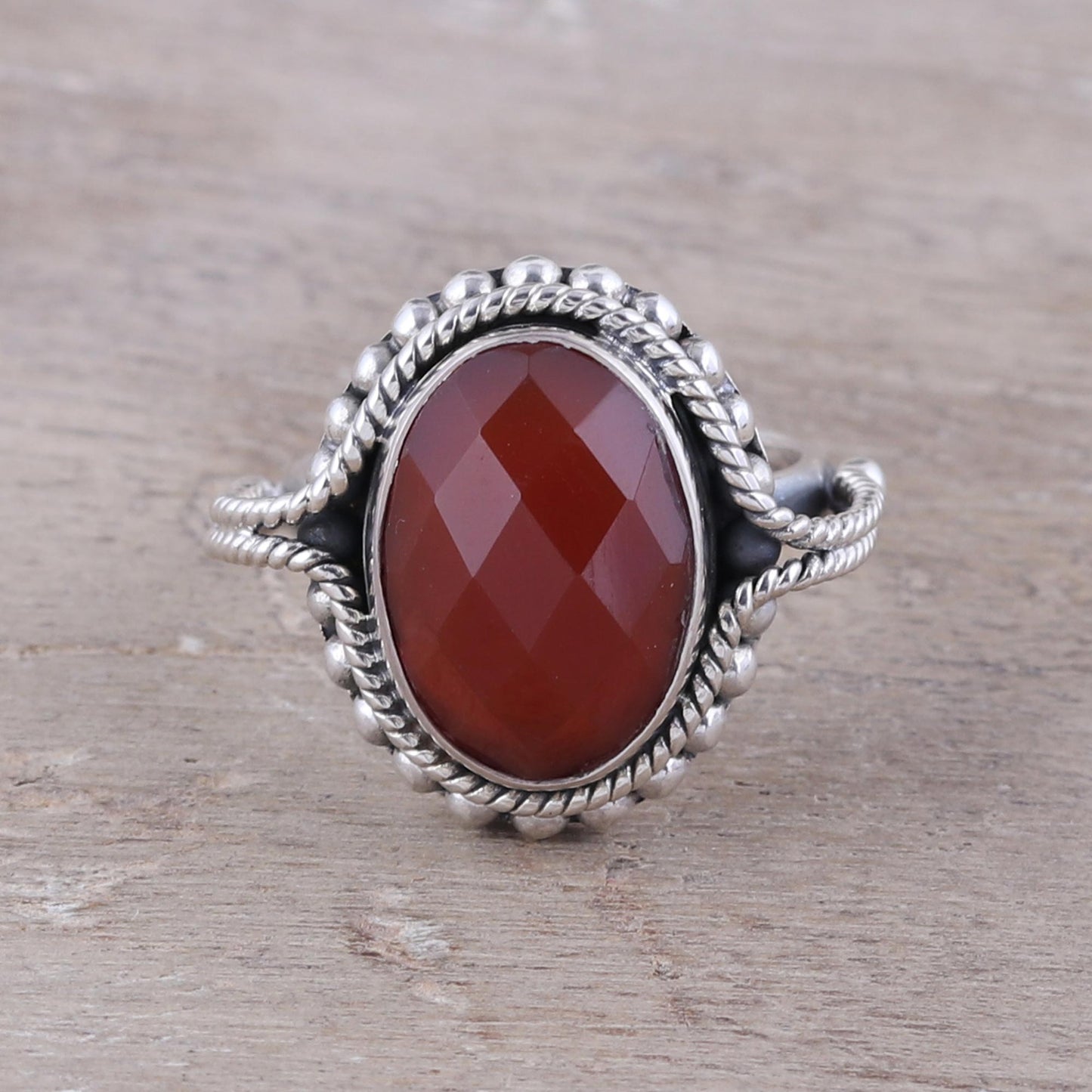 Sun Afire Carnelian Ring Artisan Crafted Sterling Silver Jewelry