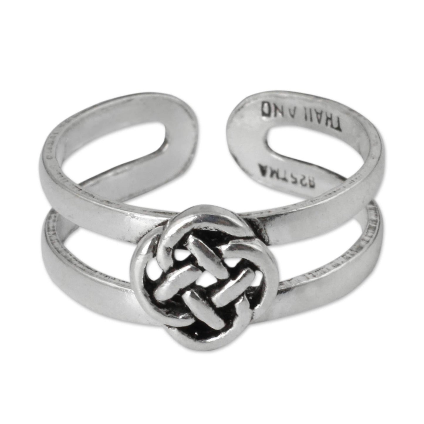 Mandarin Walk Lucky Knot Toe Ring Sterling Silver Artisan Jewelry