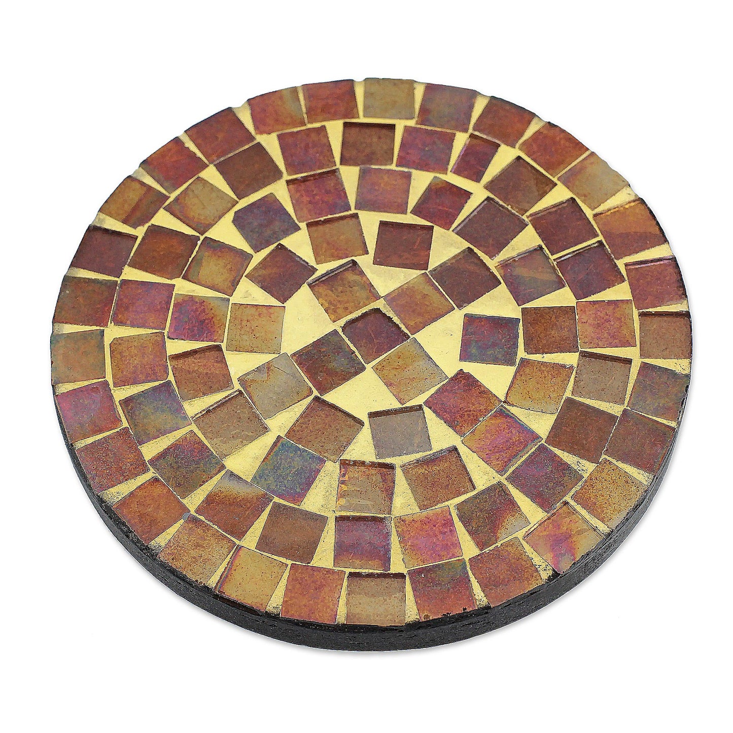 Earth's Vanity Round Glass Tile Coasters Handcrafted in India (set of 6)