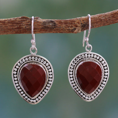 Facets of Fire Faceted Red Jasper Dangle Earrings