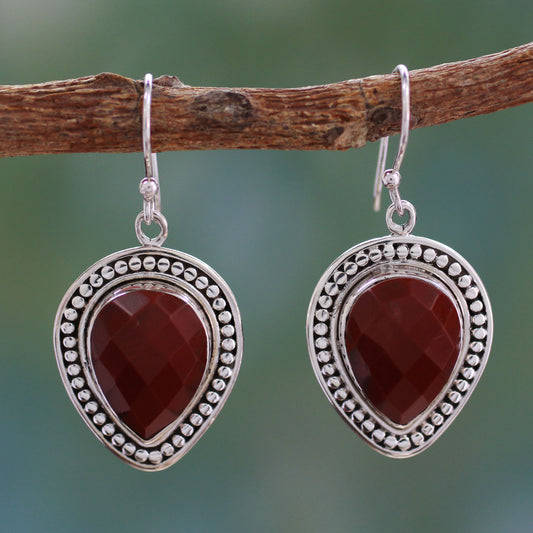 Facets of Fire Faceted Red Jasper Dangle Earrings