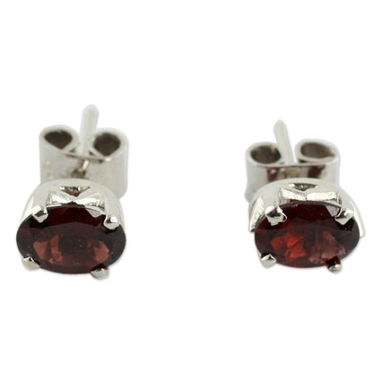 Scintillate Garnet Stud Earrings