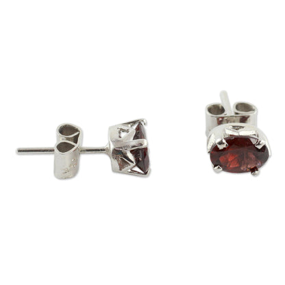 Scintillate Garnet Stud Earrings