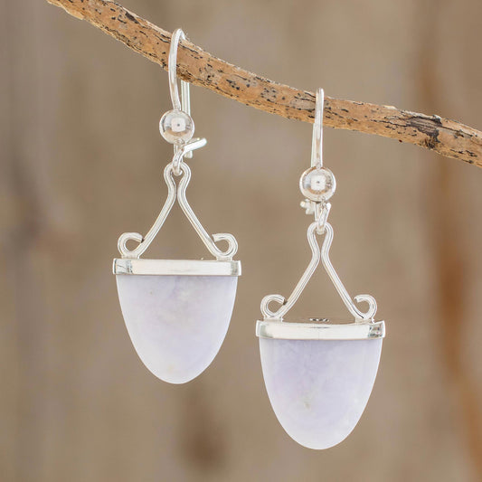 Power of Life Artisan Crafted Lilac Jade and Sterling Silver Earrings