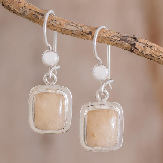 Maya Sunbeam Quartz & Silver Dangle Earrings