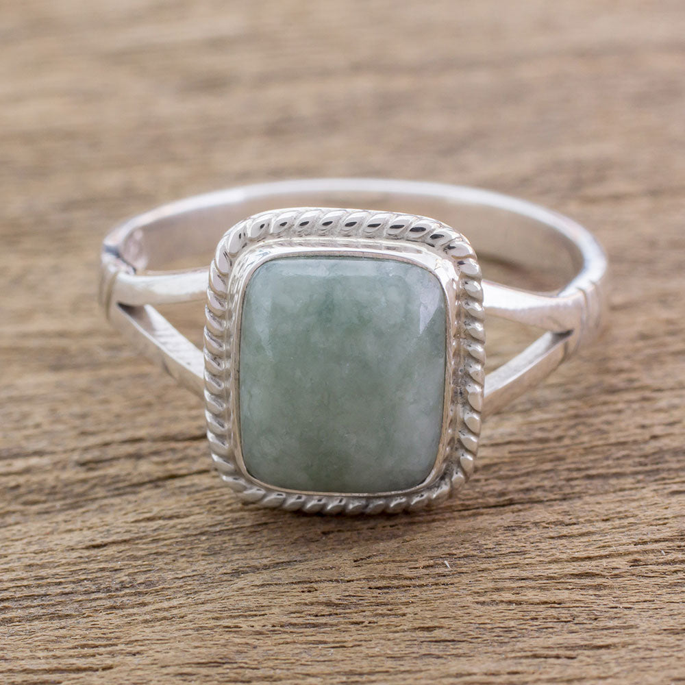 Life Divine Jade & Silver Ring