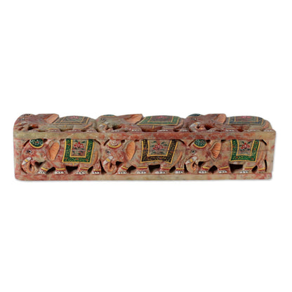 King's Elephants Handcrafted Soapstone Incense Holder
