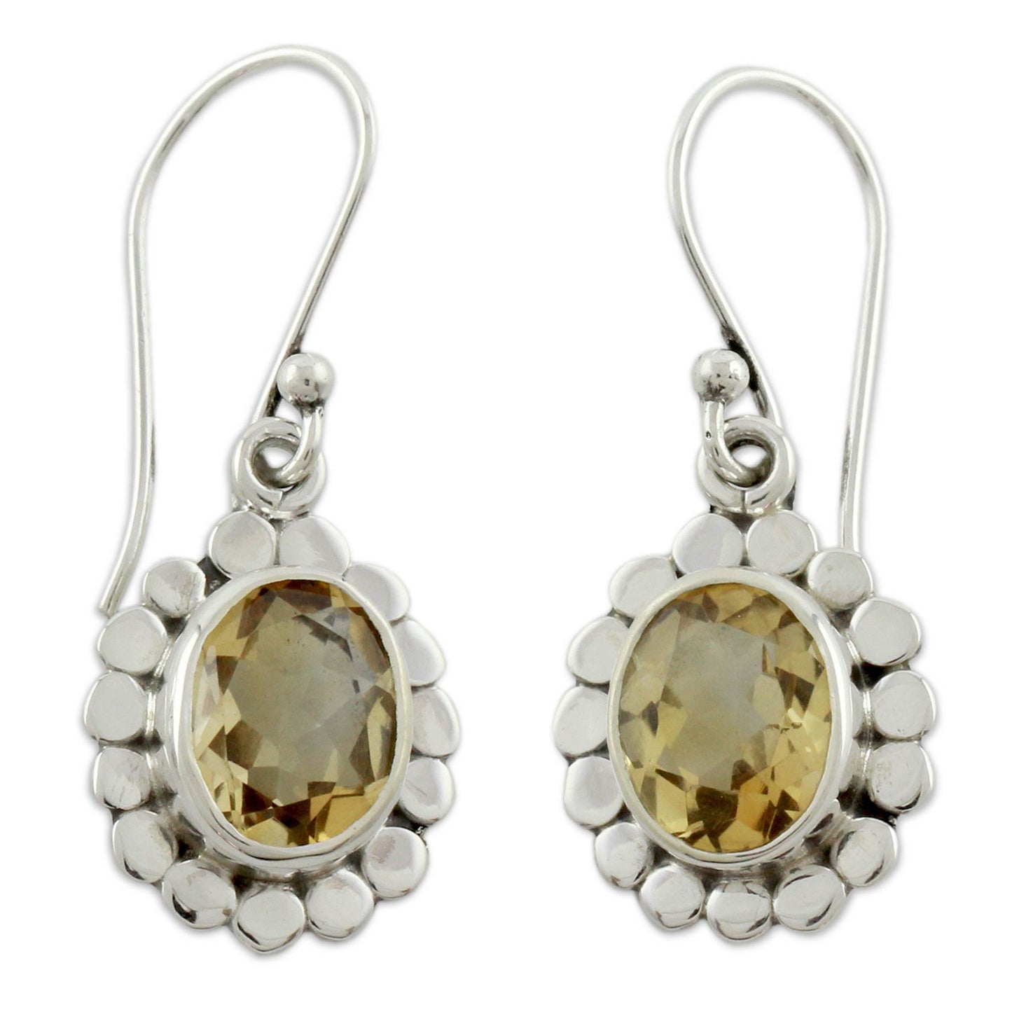 Radiant Petals Citrine Dangle Earrings