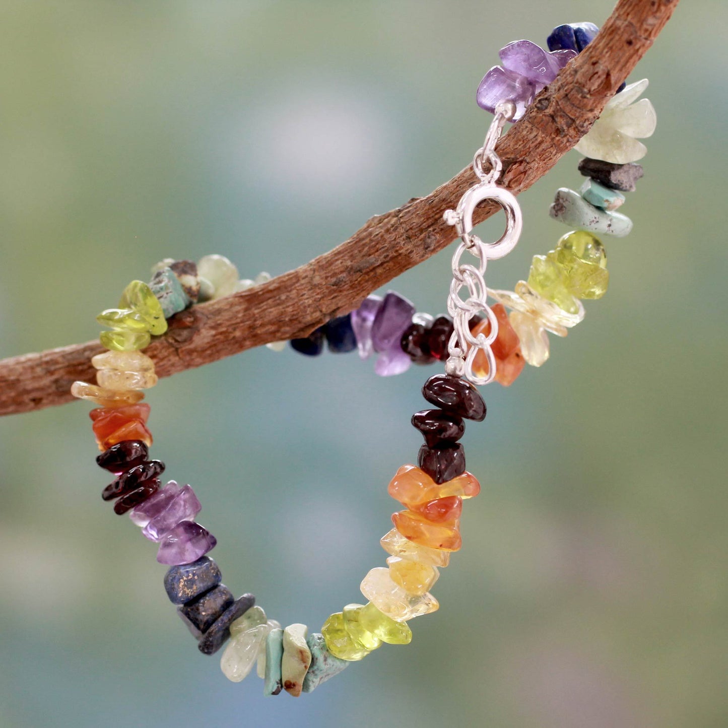 NOVICA - Multi-Gem Beaded Chakra Bracelet