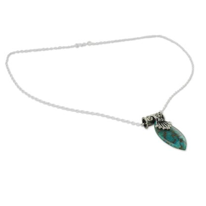 Jaipur Legacy Sterling Silver Necklace with Turquoise Color Gem