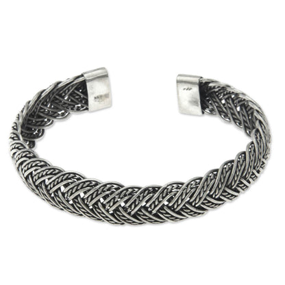 In Braids Balinese Braided Sterling Silver Cuff Bracelet