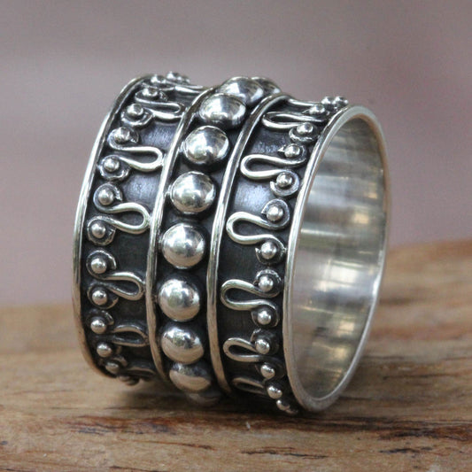 Moon Journey Silver Handcrafted Band Ring