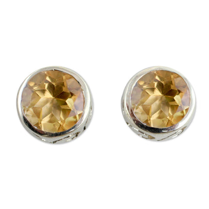 Spark of Life Citrine Stud Earrings