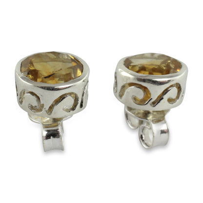 Spark of Life Citrine Stud Earrings