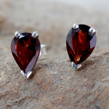 Devotion Fair Trade Garnet Stud Earrings 2.5 cts