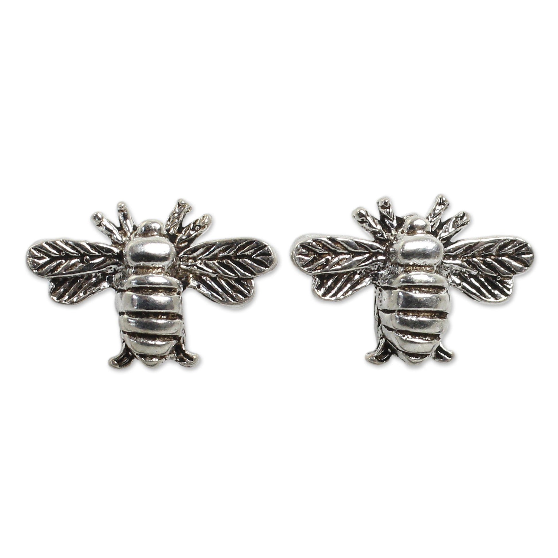 NOVICA - Sterling Silver Handmade Honeybee Earrings