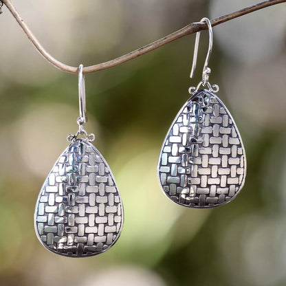 Bamboo Tear Fair Trade Silver Dangle Earrings